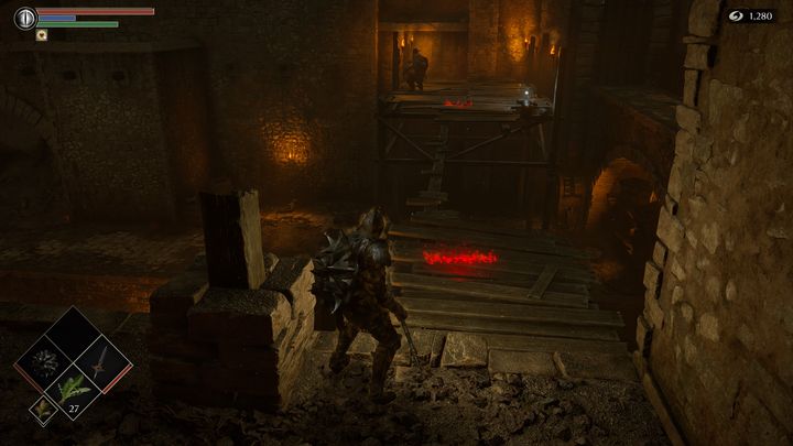 Abyście nie musieli wracać ponownie na górę, trzymajcie się lewej strony mostu - Demons Souls Remake: Kuźnie (2-1) - solucja, opis przejścia - Demons Souls Remake - poradnik do gry