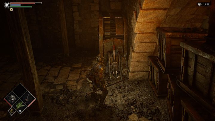 Na dolnym piętrze, pod miejscem, gdzie znajdował się oficjel, znajdziecie dźwignię - Demons Souls Remake: Kuźnie (2-1) - solucja, opis przejścia - Demons Souls Remake - poradnik do gry