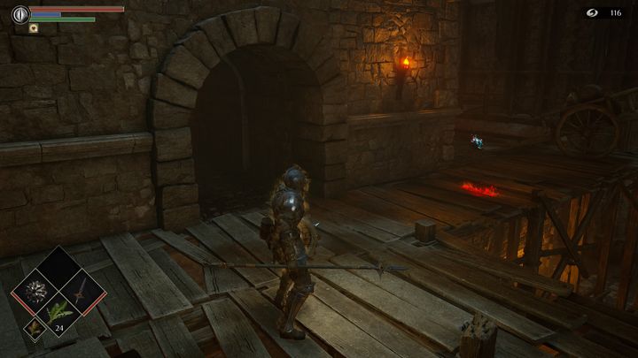 Wychodząc z pomieszczenia, po lewej stronie od wyjścia znajduje się kryształowa jaszczurka - Demons Souls Remake: Kuźnie (2-1) - solucja, opis przejścia - Demons Souls Remake - poradnik do gry