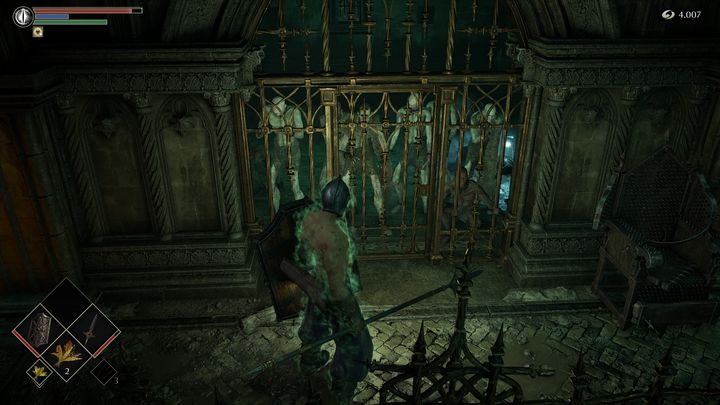 Idąc dalej, po lewej stronie zobaczycie kolejną celę, w której znajduje się bardzo duża liczba wrogów - Demons Souls Remake: Więzienie Nadziei (3-1) - solucja, opis przejścia - Demons Souls Remake - poradnik do gry