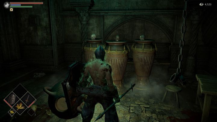 W środku znajdują się również trzej przeciwnicy, którzy są umieszczeni w wielkich dzbanach - Demons Souls Remake: Więzienie Nadziei (3-1) - solucja, opis przejścia - Demons Souls Remake - poradnik do gry