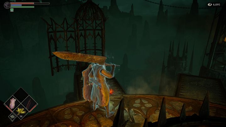 Możecie skorzystać z klatki, wchodząc do środka, a następnie zjeżdżając do bagna - Demons Souls Remake: Górna Latria (3-2) - solucja, opis przejścia - Demons Souls Remake - poradnik do gry