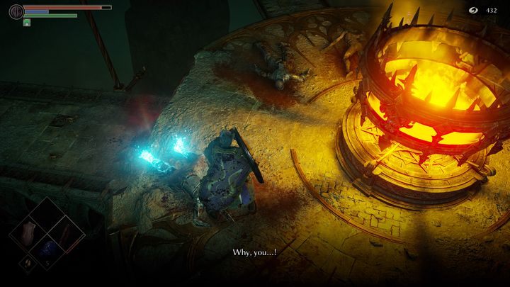 Po pokonaniu Yurta zbierzcie jego przedmioty, a następnie wejdźcie do klatki, w której się on znajdował, aby zjechać na dół do bagna - Demons Souls Remake: Górna Latria (3-2) - solucja, opis przejścia - Demons Souls Remake - poradnik do gry