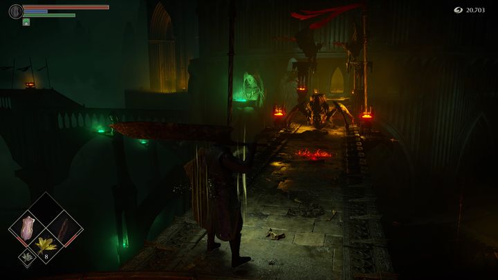 Na moście, gdzie występowały gargulce, pojawią się wcześniej wspomniane potwory z bagien - Demons Souls Remake: Górna Latria (3-2) - solucja, opis przejścia - Demons Souls Remake - poradnik do gry
