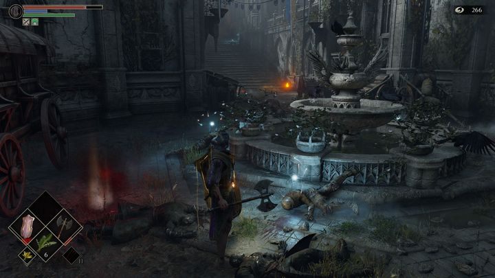 Póki co idźcie w stronę schodów, znajdujących się po lewej stronie od fontanny - Demons Souls Remake: Wewnętrzny Dziedziniec (1-3) - solucja, opis przejścia - Demons Souls Remake - poradnik do gry