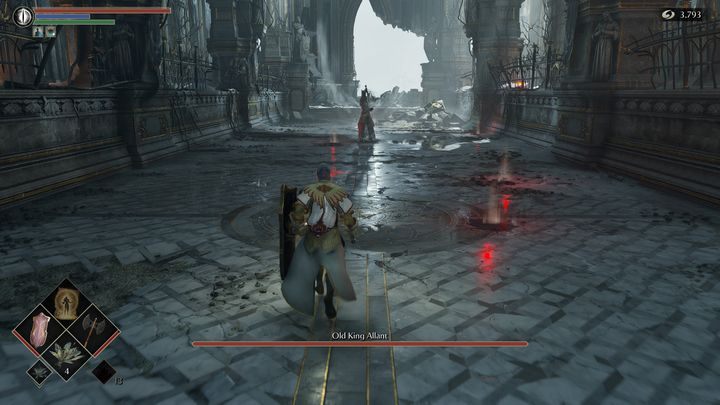 Stary Król Allant jest powolny, jeśli chodzi o podchodzenie do waszej postaci, jednakże gdy tylko zaatakuje, bardzo szybko pokona znaczną odległość pomiędzy Wami - Demons Souls Remake: Stary Król Allant - boss, jak pokonać? - Demons Souls Remake - poradnik do gry