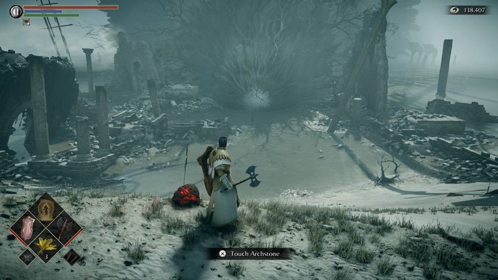 Po udaniu się do spójni, zobaczycie wielką, czarną dziurę - Demons Souls Remake: Król Allant - boss, jak pokonać? - Demons Souls Remake - poradnik do gry