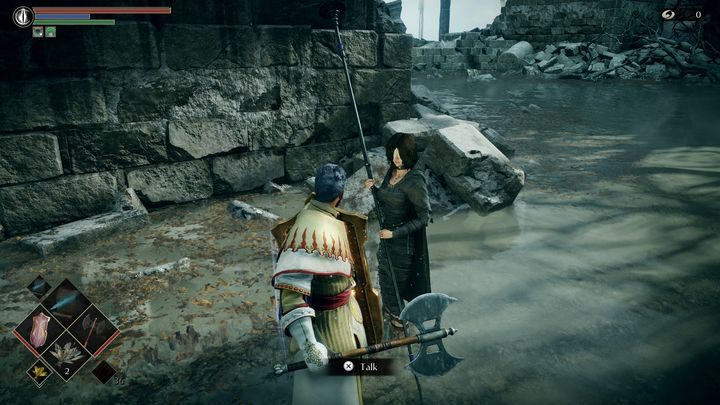 Przed wejściem na arenę z bossem, porozmawiajcie z Damą w Czerni - Demons Souls Remake: Król Allant - boss, jak pokonać? - Demons Souls Remake - poradnik do gry