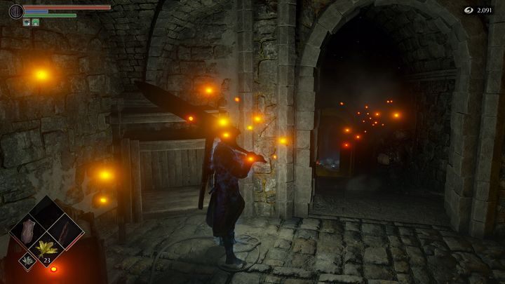 Po otwarciu drzwi, zejdźcie na dół, uważajcie jednakże na Oficjela, który pilnuje celi - Demons Souls Remake: Biorr - jak uratować? - Demons Souls Remake - poradnik do gry