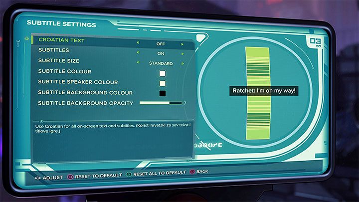 W zakładce Ustawienia napisów możecie włączyć lub wyłączyć napisy - Ratchet & Clank Rift Apart: Wymagania sprzętowe - Ratchet & Clank Rift Apart - poradnik do gry