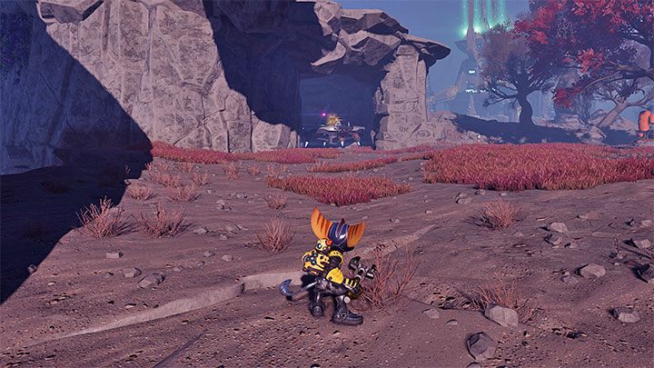 Złota śrubka jest na pokładzie statku UFO latającego po południowej części mapy - Ratchet & Clank Rift Apart: Savali - znajdźki, lista wszystkich, mapa - Ratchet & Clank Rift Apart - poradnik do gry