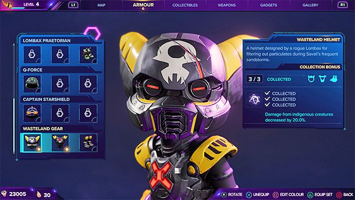 Hełm jest nagrodą za dostarczenie wszystkich 12 lul (Lorbs) mnichowi z wioski - Ratchet & Clank Rift Apart: Savali - znajdźki, lista wszystkich, mapa - Ratchet & Clank Rift Apart - poradnik do gry