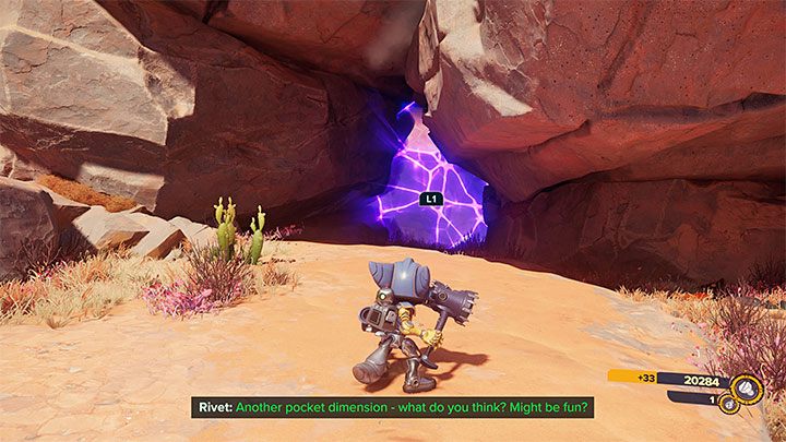 Element pancerza jest w kieszeni wymiarowej, którą odnajdziecie na jednej z centralnych wysepek - Ratchet & Clank Rift Apart: Torren IV - znajdźki, lista wszystkich, mapa - Ratchet & Clank Rift Apart - poradnik do gry