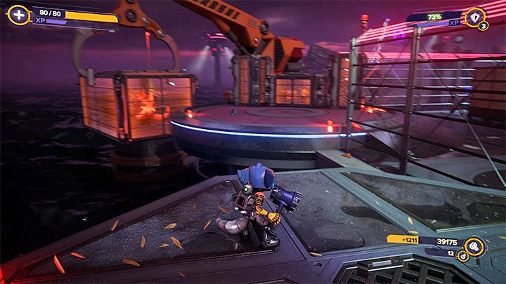 Szansa na zdobycie złotej śrubki pojawia się po opuszczeniu centrum przetwarzania, nad którym znaleźliście opisanego powyżej szpiegobota - Ratchet & Clank Rift Apart: Viceron - znajdźki, lista wszystkich, mapa - Ratchet & Clank Rift Apart - poradnik do gry