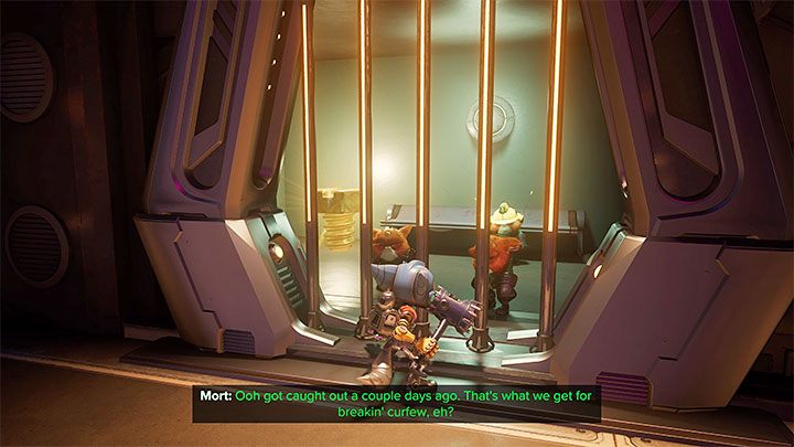 Złota śrubka również znajduje się w zachodnim skrzydle więzienia - Ratchet & Clank Rift Apart: Viceron - znajdźki, lista wszystkich, mapa - Ratchet & Clank Rift Apart - poradnik do gry