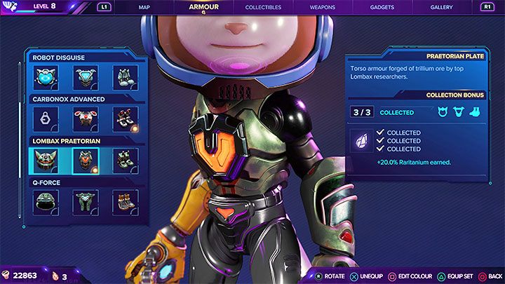 Poszukiwany fragment pancerza jest na ostatniej stabilnej półce - Ratchet & Clank Rift Apart: Viceron - znajdźki, lista wszystkich, mapa - Ratchet & Clank Rift Apart - poradnik do gry