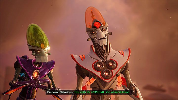 Początkowo będziecie musieli wziąć udział w serii walk ze standardowymi przeciwnikami na terenie miasta i wymagane też będzie pokonanie kolejnego Niszczyciela Nefariousa (mini-bossa) - Ratchet & Clank Rift Apart: Imperator Nefarious, Finałowy boss - jak pokonać? - Ratchet & Clank Rift Apart - poradnik do gry