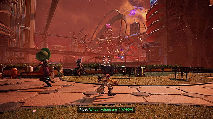 Docelowo dotrzecie do miejsca, w którym w oddali pojawi się wielka maszyna krocząca kontrolowana przez Imperatora Nefariousa - Ratchet & Clank Rift Apart: Imperator Nefarious, Finałowy boss - jak pokonać? - Ratchet & Clank Rift Apart - poradnik do gry