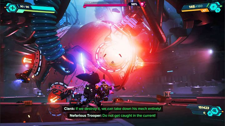 Druga bitwa rozegra się obok wielkiego mechanicznego serca imperialnego mecha - Ratchet & Clank Rift Apart: Imperator Nefarious, Finałowy boss - jak pokonać? - Ratchet & Clank Rift Apart - poradnik do gry