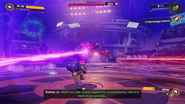 Problemy pojawią się po awansowaniu do finałowej czwartej rundy, w której pojawi się mini-boss The Contender - Ratchet & Clank Rift Apart: Arena, Srebrny puchar - solucja, wszystkie walki - Ratchet & Clank Rift Apart - poradnik do gry