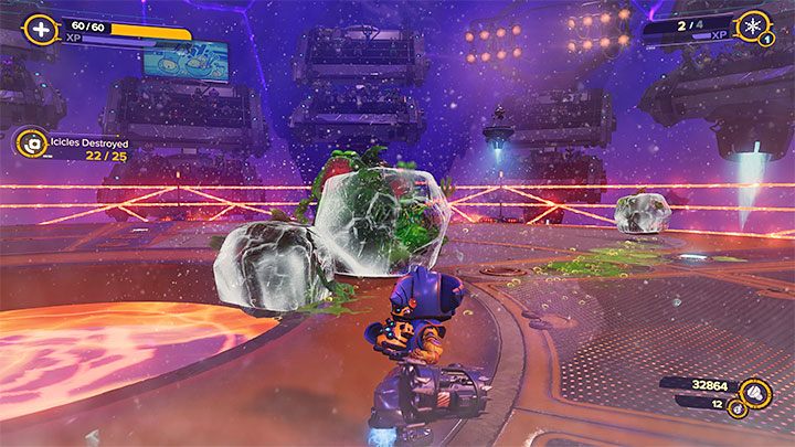 To dość relaksująca runda, w której Waszym zadaniem jest zamienianie przeciwników w kostki lodu i następnie eliminowanie ich - Ratchet & Clank Rift Apart: Arena, Srebrny puchar - solucja, wszystkie walki - Ratchet & Clank Rift Apart - poradnik do gry