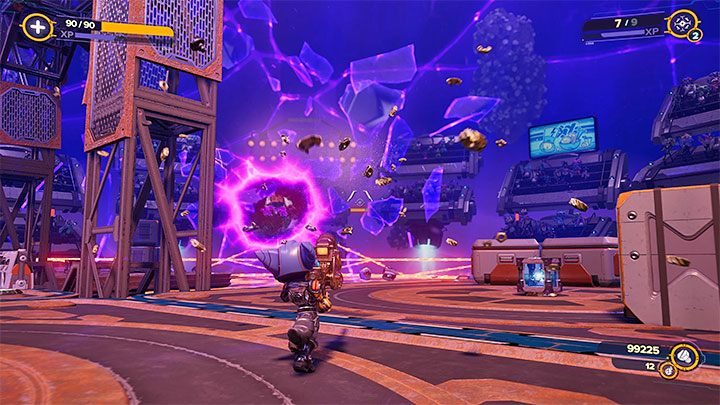 Bitwa ta polega na pokonaniu 3 fal przeciwników z wykorzystaniem Łowcy głów, tzn - Ratchet & Clank Rift Apart: Arena, Złoty puchar - solucja, wszystkie walki - Ratchet & Clank Rift Apart - poradnik do gry