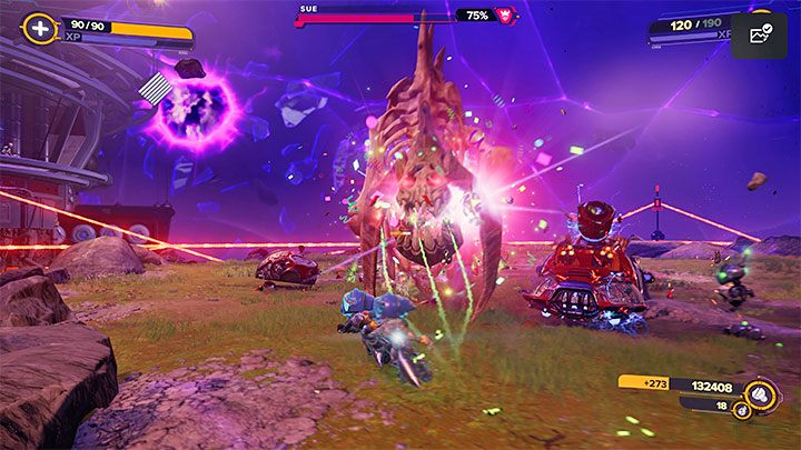 Po tym jak Troponoga straci połowę paska zdrowia opuści chwilowo arenę i na jej miejsce wskoczy Nieumarły Grunthor - Ratchet & Clank Rift Apart: Arena, Złoty puchar - solucja, wszystkie walki - Ratchet & Clank Rift Apart - poradnik do gry