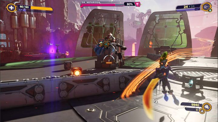 W drugiej fazie starcia musicie doprowadzić do tego żeby pasek energii Dr - Ratchet & Clank Rift Apart: Doktor Nefarious, Arena, powrót - jak pokonać? - Ratchet & Clank Rift Apart - poradnik do gry