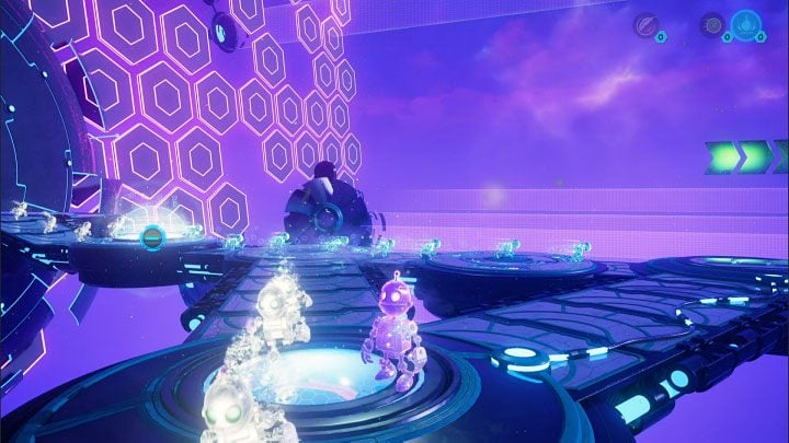 Dotrzyjcie teraz Clankiem do płyty naciskowej zlokalizowanej po lewej stronie - Ratchet & Clank Rift Apart: Naprawienie anomalii i dotarcie do wiertła - solucja - Ratchet & Clank Rift Apart - poradnik do gry