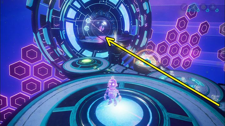 W dalszym ciągu nie schodźcie z płyty naciskowej - Ratchet & Clank Rift Apart: Clank, Powrót na Savali - rozwiązania zagadek, lista - Ratchet & Clank Rift Apart - poradnik do gry