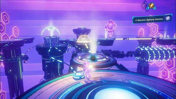 Umieśćcie nowo pozyskaną sferę w slocie z powyższego obrazka - Ratchet & Clank Rift Apart: Kit, Powrót na Sargasso - rozwiązania zagadek, lista - Ratchet & Clank Rift Apart - poradnik do gry