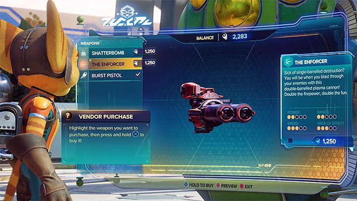 Egzekutor kosztuje 1250 śrubek - Ratchet & Clank Rift Apart: Bronie - lista - Ratchet & Clank Rift Apart - poradnik do gry