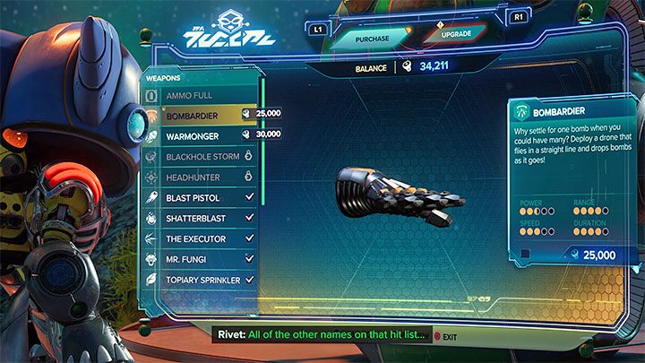 Bombardier kosztuje 25000 śrubek - Ratchet & Clank Rift Apart: Bronie - lista - Ratchet & Clank Rift Apart - poradnik do gry