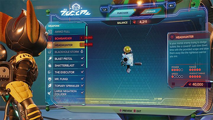 Łowca Głów kosztuje 40000 śrubek - Ratchet & Clank Rift Apart: Bronie - lista - Ratchet & Clank Rift Apart - poradnik do gry
