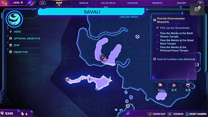 W grze Ratchet & Clank Rift Apart przez większość czasu możecie korzystać z pełnoekranowej mapy uruchamianej z poziomu menu pauzy (w grze nie ma niestety opcji korzystania z mini-mapy) - Ratchet & Clank Rift Apart: Eksploracja świata gry - Ratchet & Clank Rift Apart - poradnik do gry