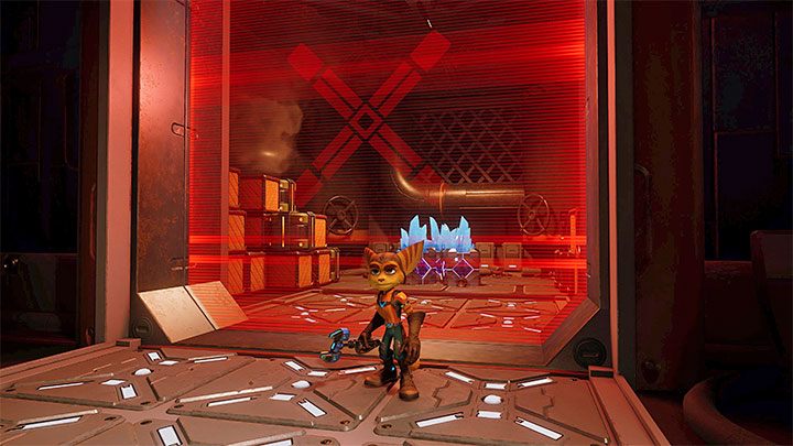 Pionowe bariery energetyczne zaczniecie napotykać począwszy od wizyty w mieście w Nefarious City, czyli lokacji, do której dotrzecie po ukończeniu prologu - Ratchet & Clank Rift Apart: Bariery, pola siłowe - jak się zachować? - Ratchet & Clank Rift Apart - poradnik do gry