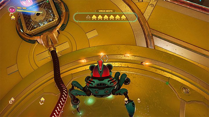 Dodatkowa informacja - Glitch, nad którą przejmuje się kontrolę w kilku scenach z pozbywania się wirusów z systemu, również dysponuje umiejętnością chodzenia po ścianach i suftiach - Ratchet & Clank Rift Apart: Magnebuty - jak używać? - Ratchet & Clank Rift Apart - poradnik do gry