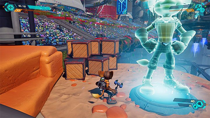 W prologu steruje się postacią Ratcheta, któremu towarzyszy Clank - Ratchet & Clank Rift Apart: Parada - solucja, opis przejścia - Ratchet & Clank Rift Apart - poradnik do gry