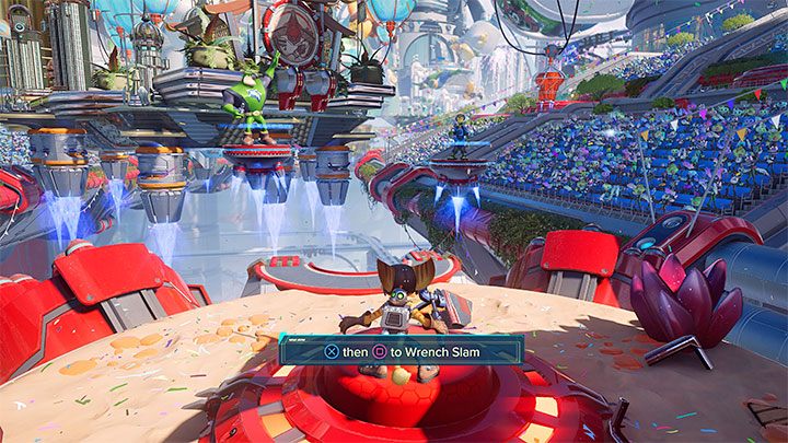 Kontynuujcie liniowy przemarsz - Ratchet & Clank Rift Apart: Parada - solucja, opis przejścia - Ratchet & Clank Rift Apart - poradnik do gry