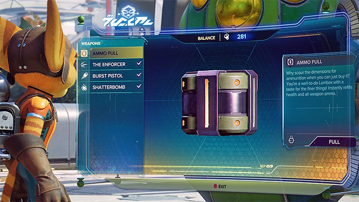 Po zakupieniu obu broni pojawi się też opcja kupowania amunicji - Ratchet & Clank Rift Apart: Pościg za doktorem Nefariousem - solucja - Ratchet & Clank Rift Apart - poradnik do gry