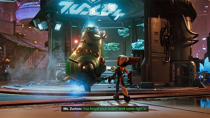 Dotrzecie w pobliże wielkiego targowiska - wykonajcie skok i poszybujcie w jego stronę - Ratchet & Clank Rift Apart: Eksploracja targowiska i fabryki - solucja - Ratchet & Clank Rift Apart - poradnik do gry