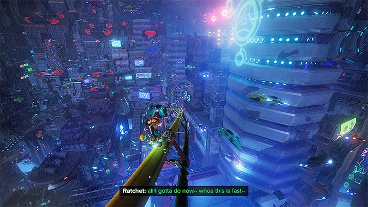Tuż po tym jak Widmo zostanie porwany otrzymacie cel misji dotyczący dotarcia do posągu Nefariousa, który znajduje się na południe od targowiska - Ratchet & Clank Rift Apart: Zbadanie posągu Nefariousa - solucja - Ratchet & Clank Rift Apart - poradnik do gry