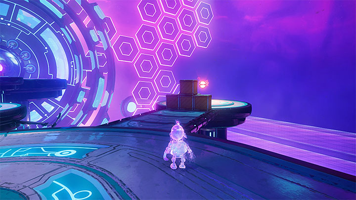 Zacznijcie od zniszczenia skrzynek, za którymi znajdziecie sferę podniesienia (Lift Sphere) - Ratchet & Clank Rift Apart: Zbadanie anomalii, kryjówka Rivet - solucja - Ratchet & Clank Rift Apart - poradnik do gry