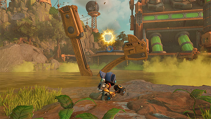 Miejsce pokonania Troponogi znajduje się tuż obok fabryki gelatonium i możecie tam powrócić dzięki skorzystaniu z okolicznych szczelin - Ratchet & Clank Rift Apart: Pokonanie Troponogi i opuszczenie planety - solucja - Ratchet & Clank Rift Apart - poradnik do gry