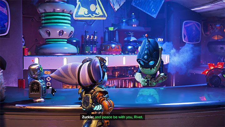 Wybierzcie portal prowadzący do Gastropubu - Ratchet & Clank Rift Apart: Odnalezienie Zurkiego w Gastropubie - solucja - Ratchet & Clank Rift Apart - poradnik do gry