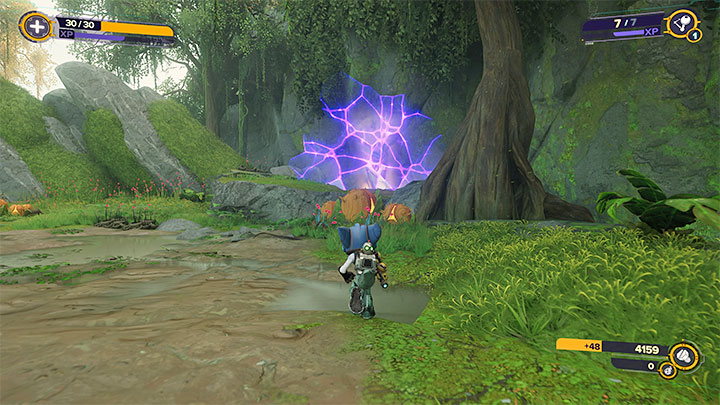W południowo-zachodniej części mapy znajdziecie kieszeń wymiarową - Ratchet & Clank Rift Apart: Powrót na Sargasso, Trudi - solucja, opis przejścia - Ratchet & Clank Rift Apart - poradnik do gry