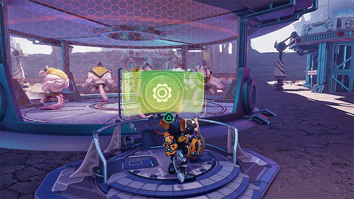 Po walkach odszukajcie terminal na dolnym poziomie - jest on obok okrągłej celi, w której więzieni są mnichowie - Ratchet & Clank Rift Apart: Znalezienie schematów Wymiaromatu - solucja - Ratchet & Clank Rift Apart - poradnik do gry