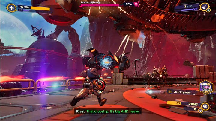 Co do samego desantowca, unikajcie przede wszystkim jego laserowych ataków - Ratchet & Clank Rift Apart: Desantowiec opryszków, Blizar Prime - jak pokonać? - Ratchet & Clank Rift Apart - poradnik do gry