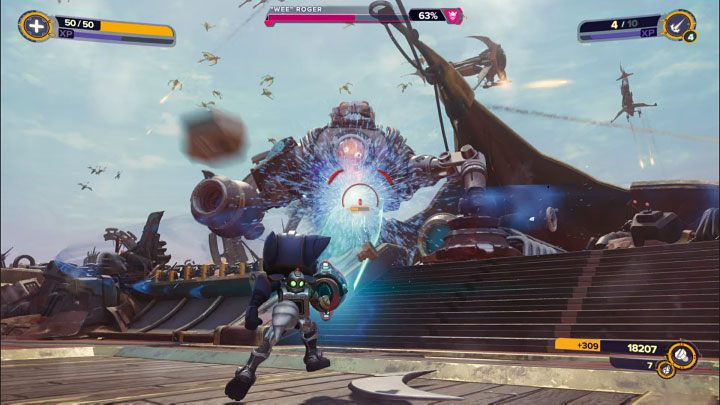Do atakowania bossa możecie używać różnych broni - Ratchet & Clank Rift Apart: Wee Roger, Torren IV - jak pokonać? - Ratchet & Clank Rift Apart - poradnik do gry