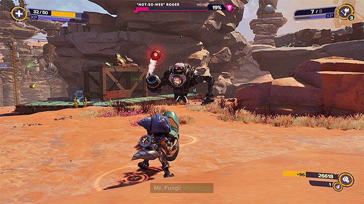 Walka z bossem Not-So-Wee Roger ma bardzo zbliżony przebieg do poprzedniej konfrontacji - Ratchet & Clank Rift Apart: Wee Roger, Torren IV - jak pokonać? - Ratchet & Clank Rift Apart - poradnik do gry